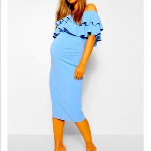 Boo hoo maternity off the shoulder dress
